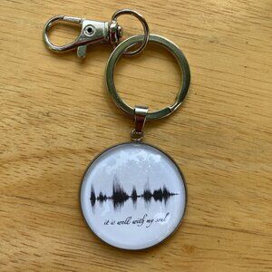 NEW It Is Well Soundwave Steel Keychain 1.18in Christian Hymn Modern Minimalist